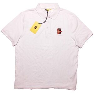 FERRARI WORLD Abu Dhabi Short Sleeve Polo Shirt Cotton White XL ~ New